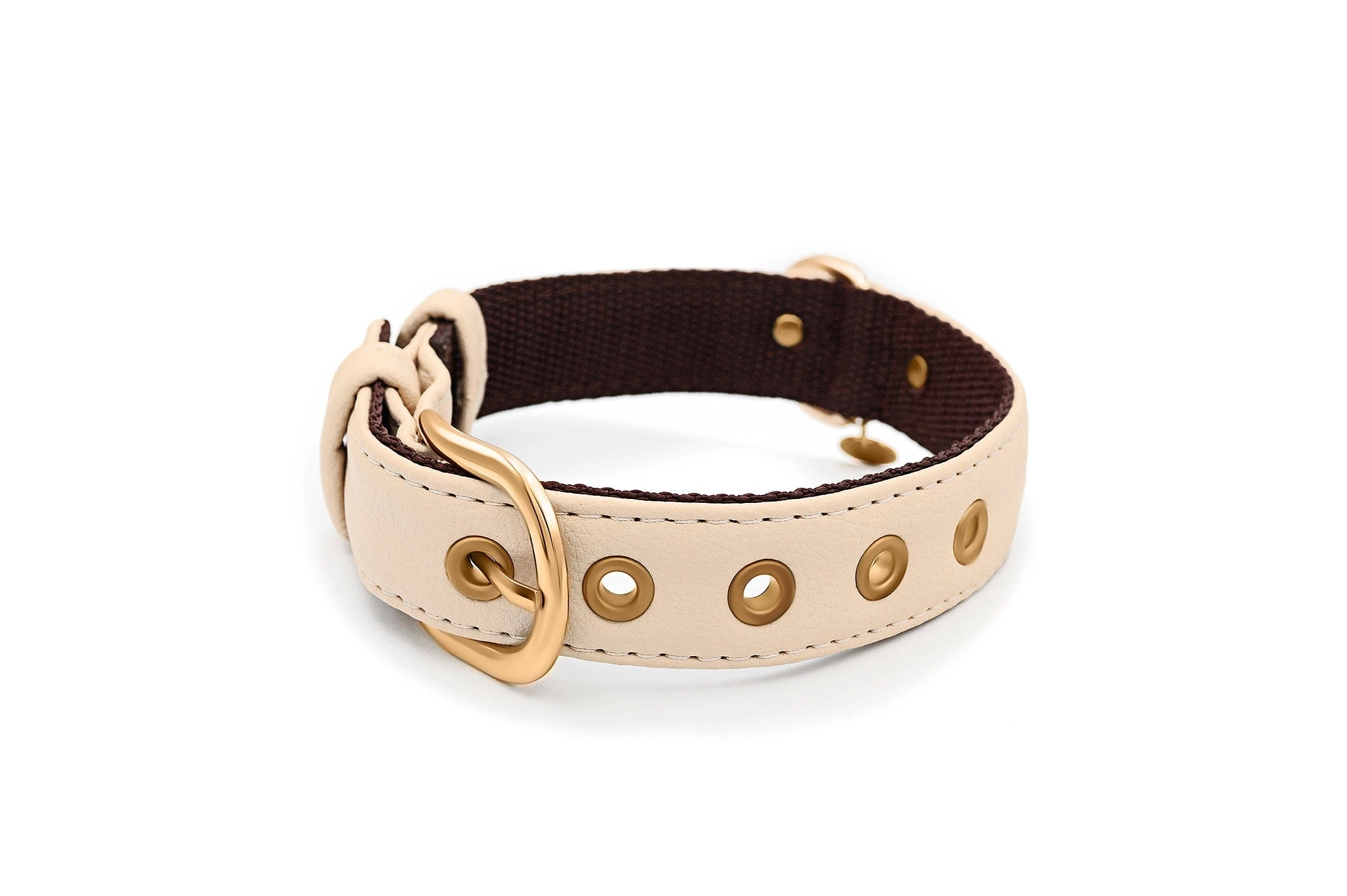 2 In 1 Piñatex® Vegan Leather Dog Collar & Leash Set | Beige
