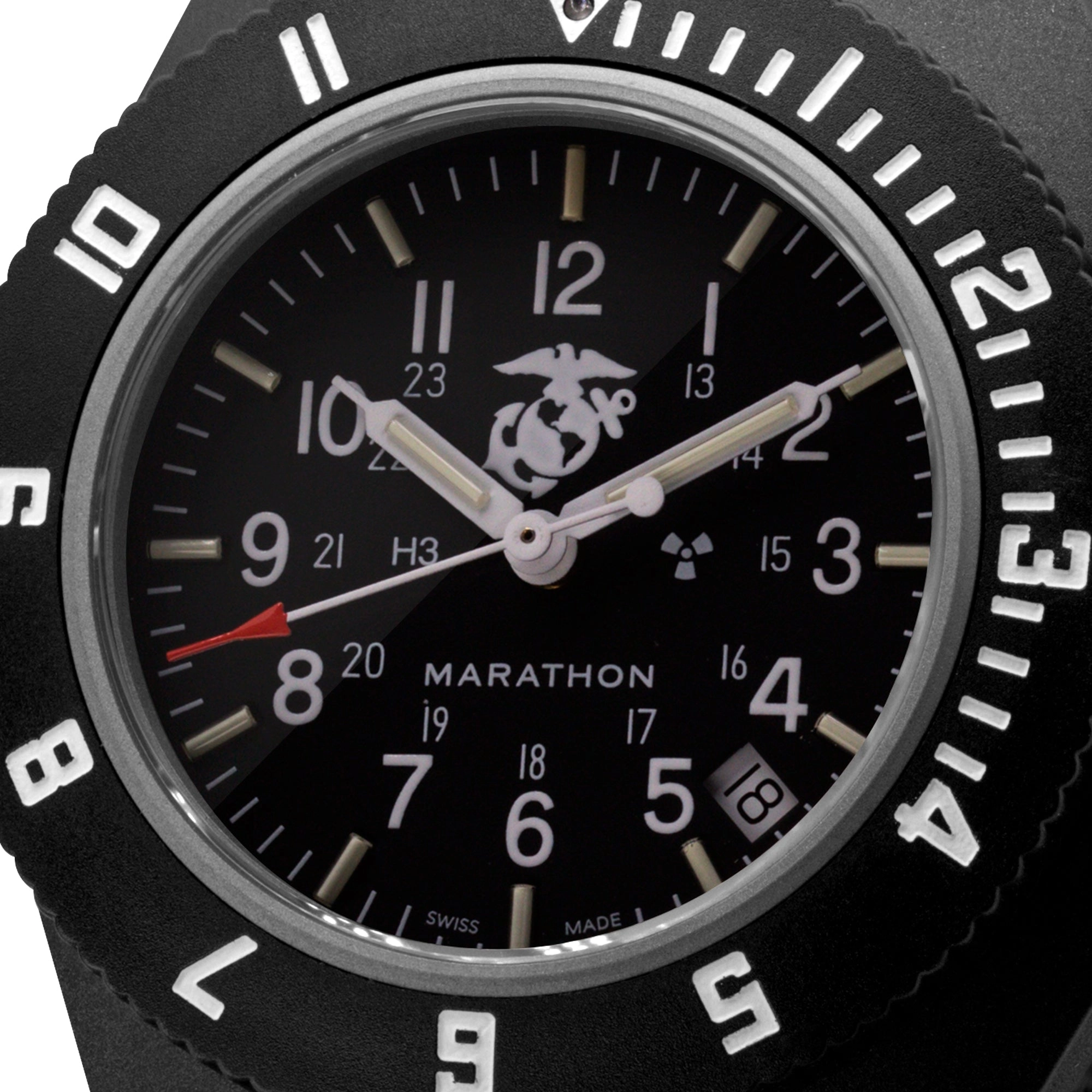 41mm Official USMC Black Pilot's Navigator with Date (Quartz)