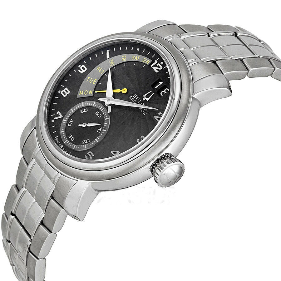 Accutron by Bulova Amerigo Stainless Steel Mens Watch Retrograde Calendar 63C103