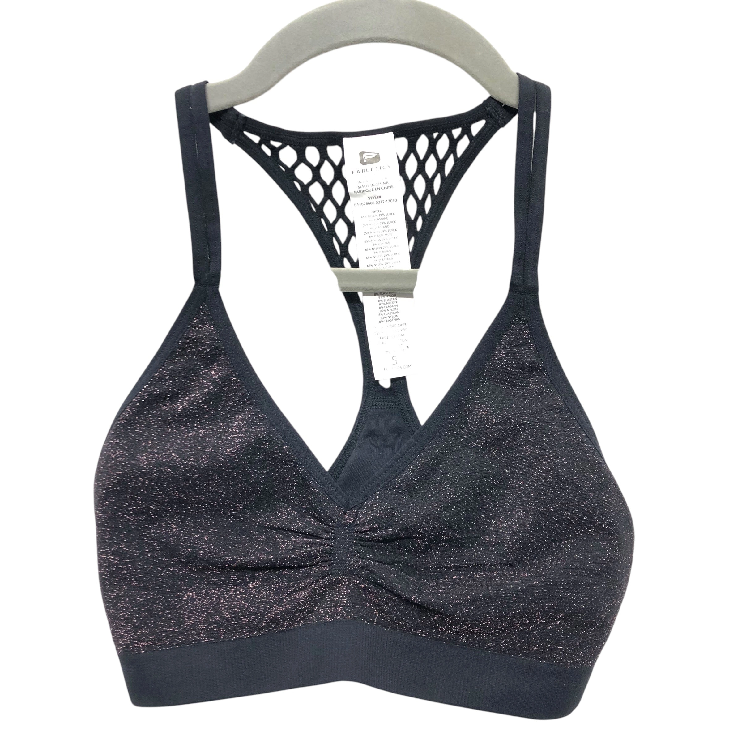 Athletic Bra By Fabletics In Black & Pink, Size:S