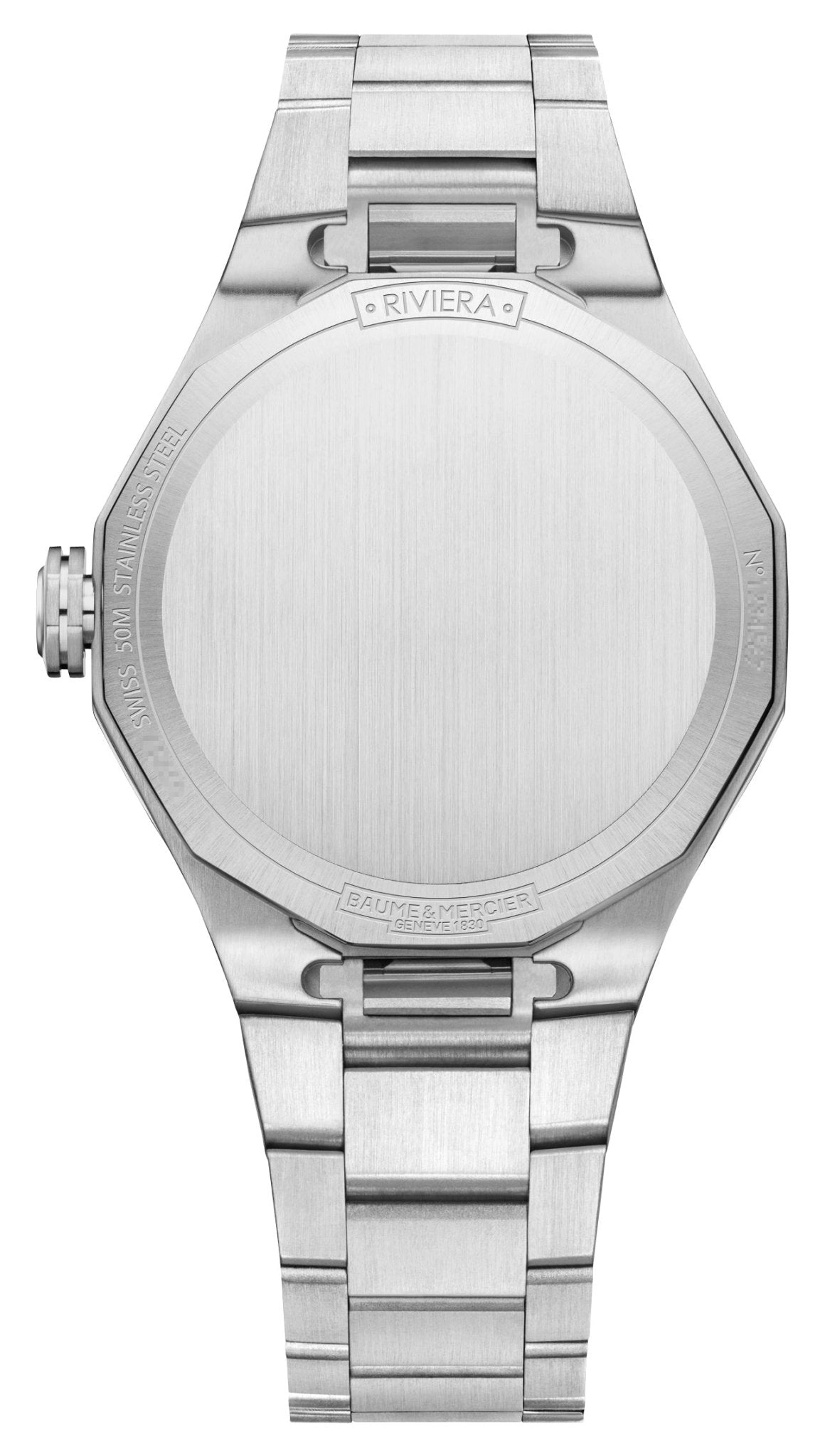 Baume & Mercier Riviera Stainless Steel Blue Dial Diamonds Date Quartz Womens Watch M0A10765
