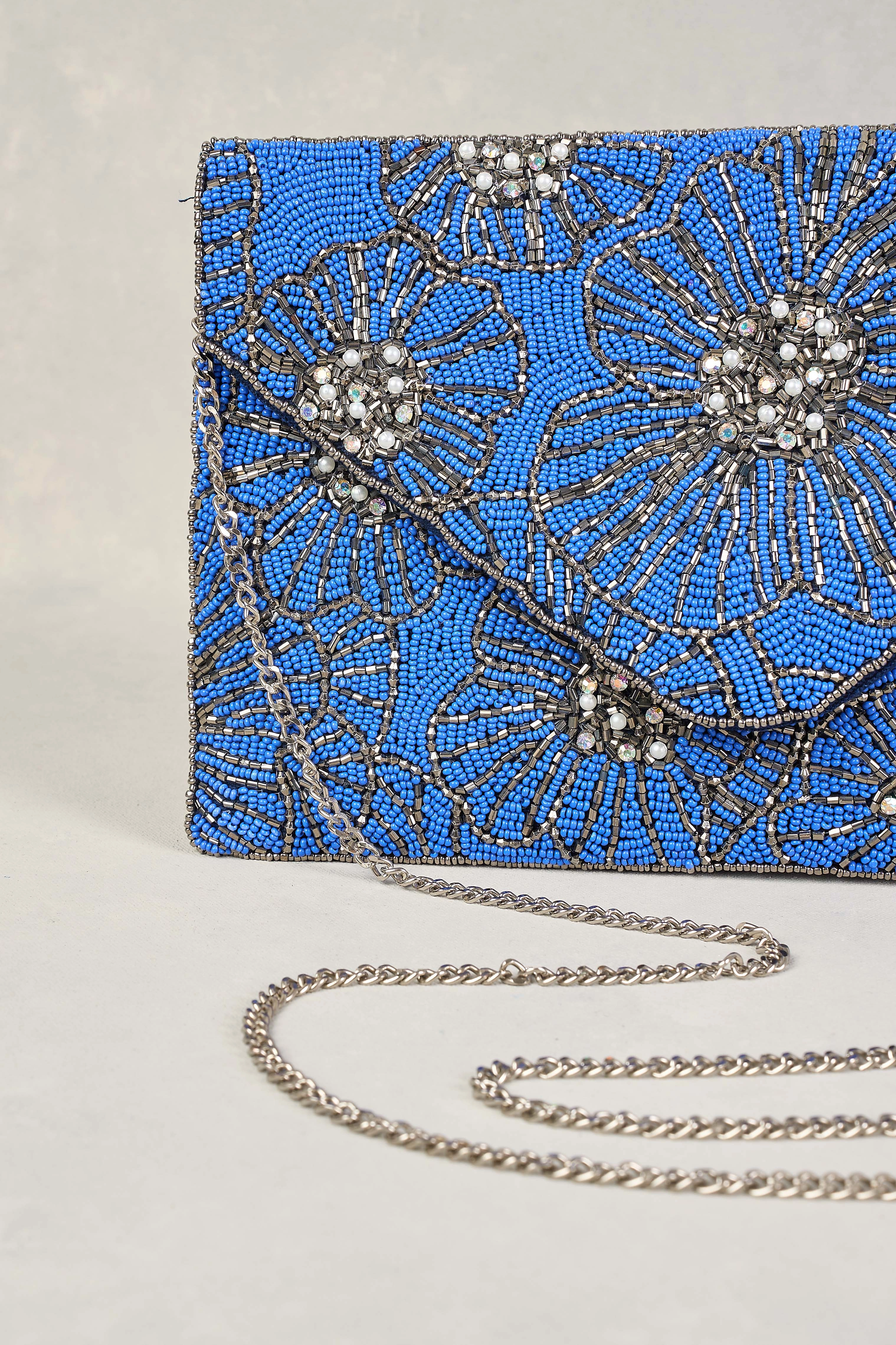 Beaded Floral Clutch - Multi