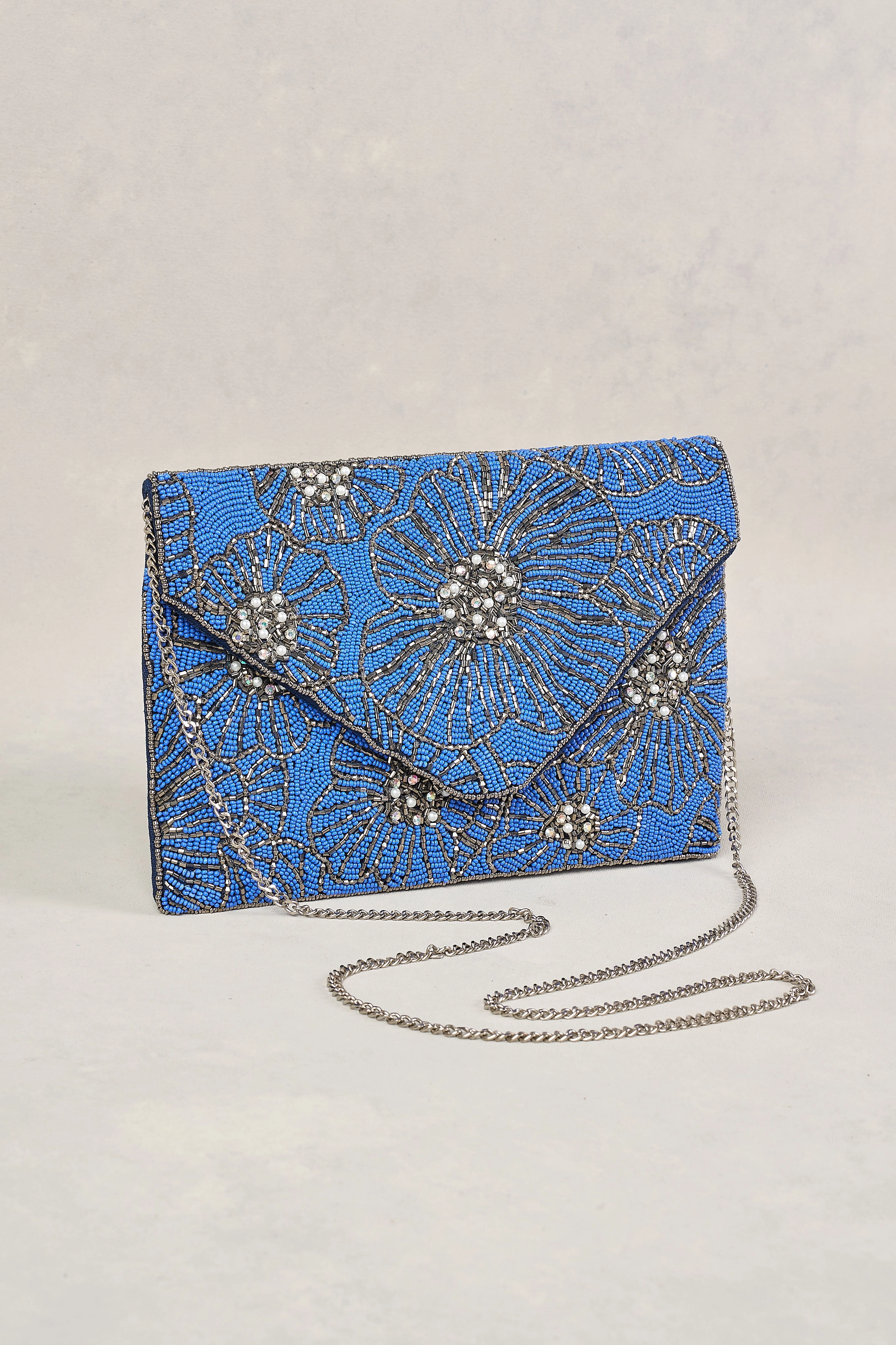 Beaded Floral Clutch - Multi