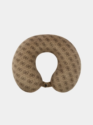 Beige Logo Travel Neck Pillow