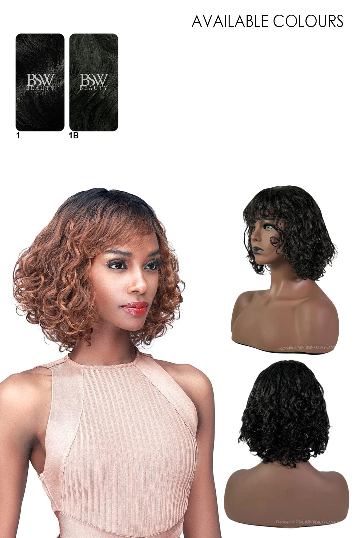 BOBBI BOSS BOB CURLY SYNTHETIC WIG - M1202 TIANA