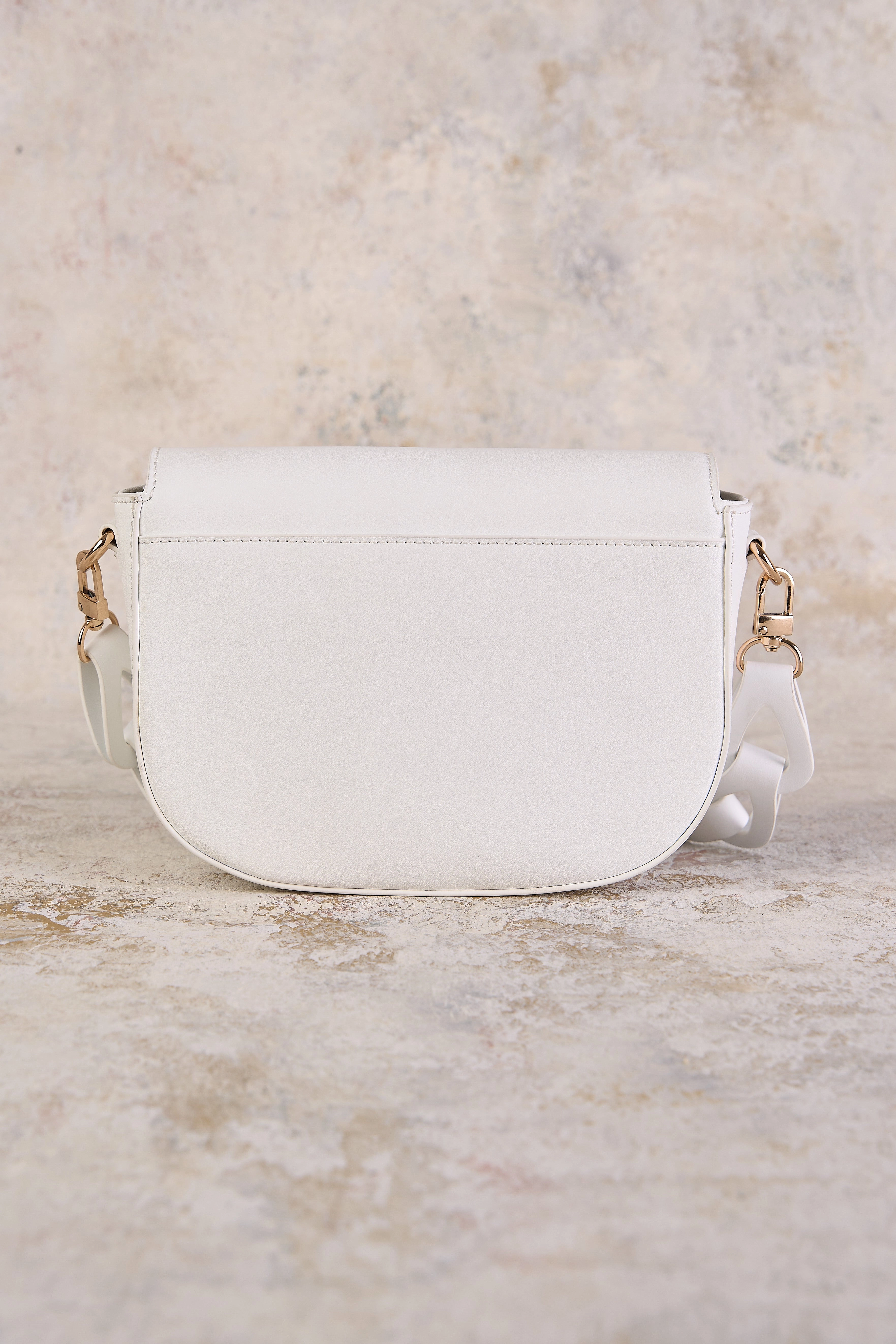 Braided Strap Crossbody Bag - White