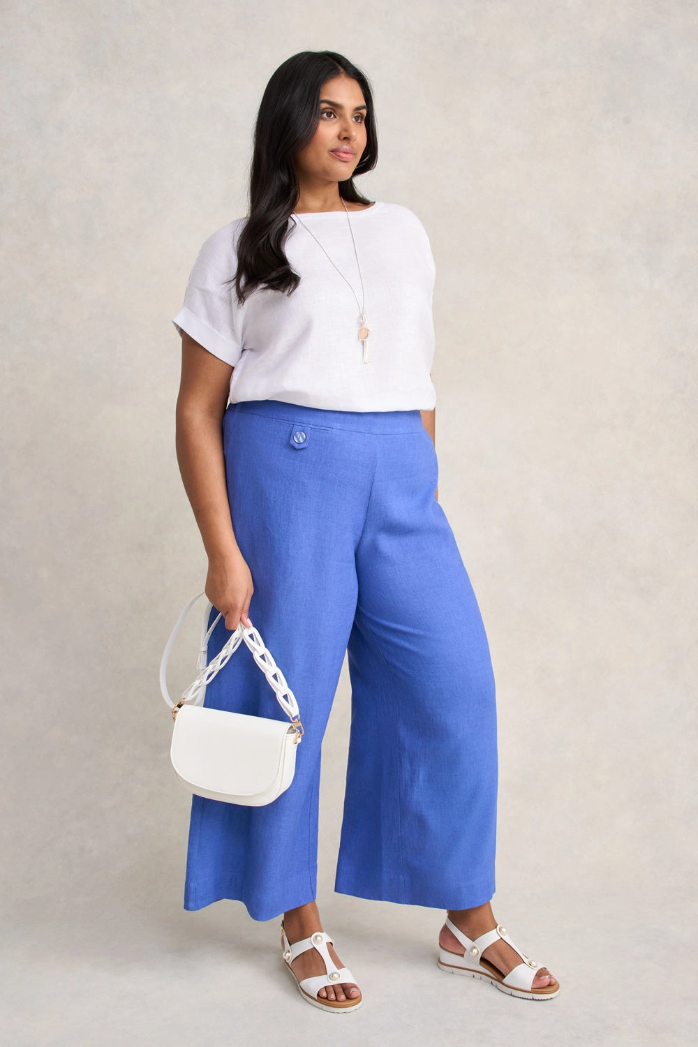Braided Strap Crossbody Bag - White