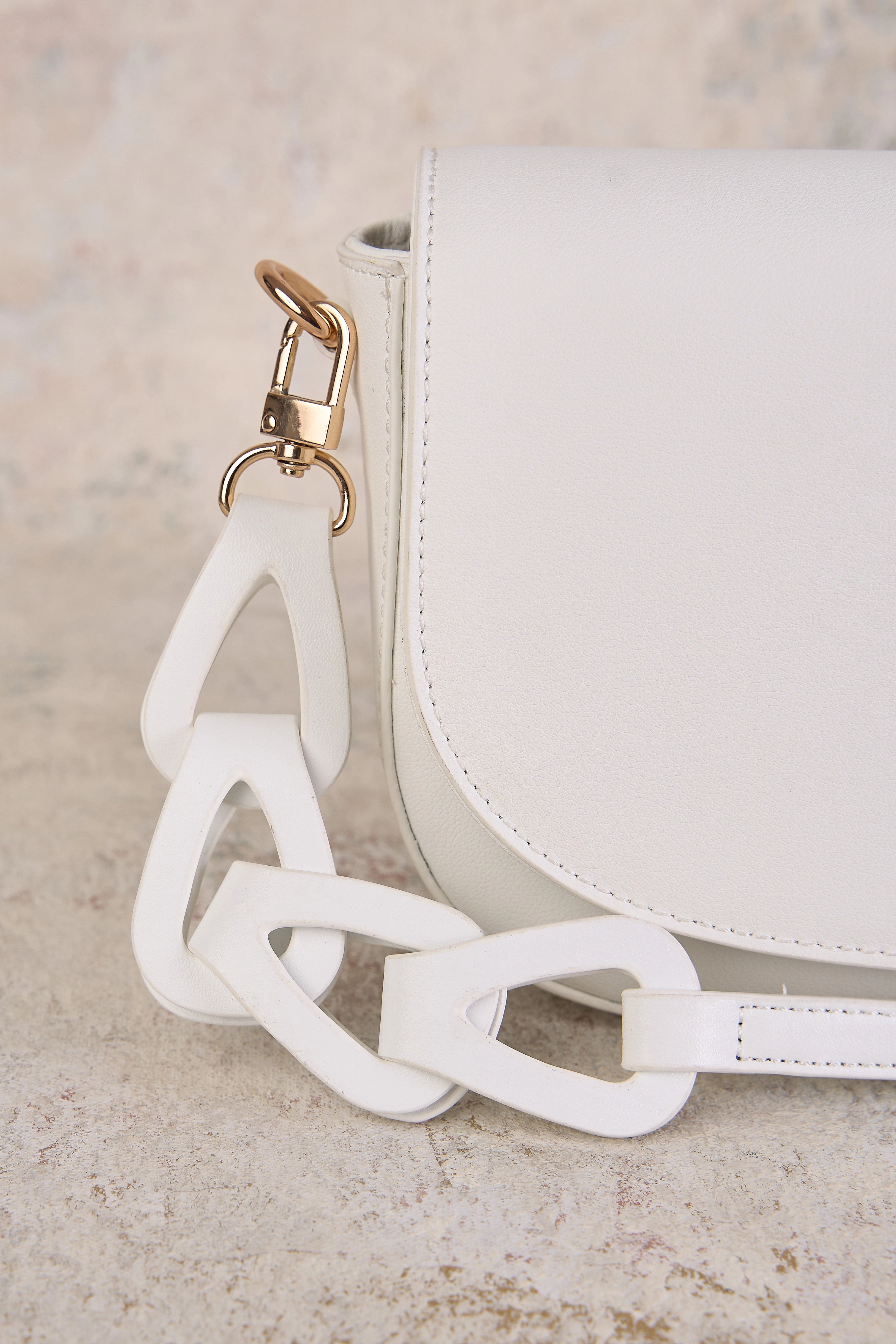 Braided Strap Crossbody Bag - White