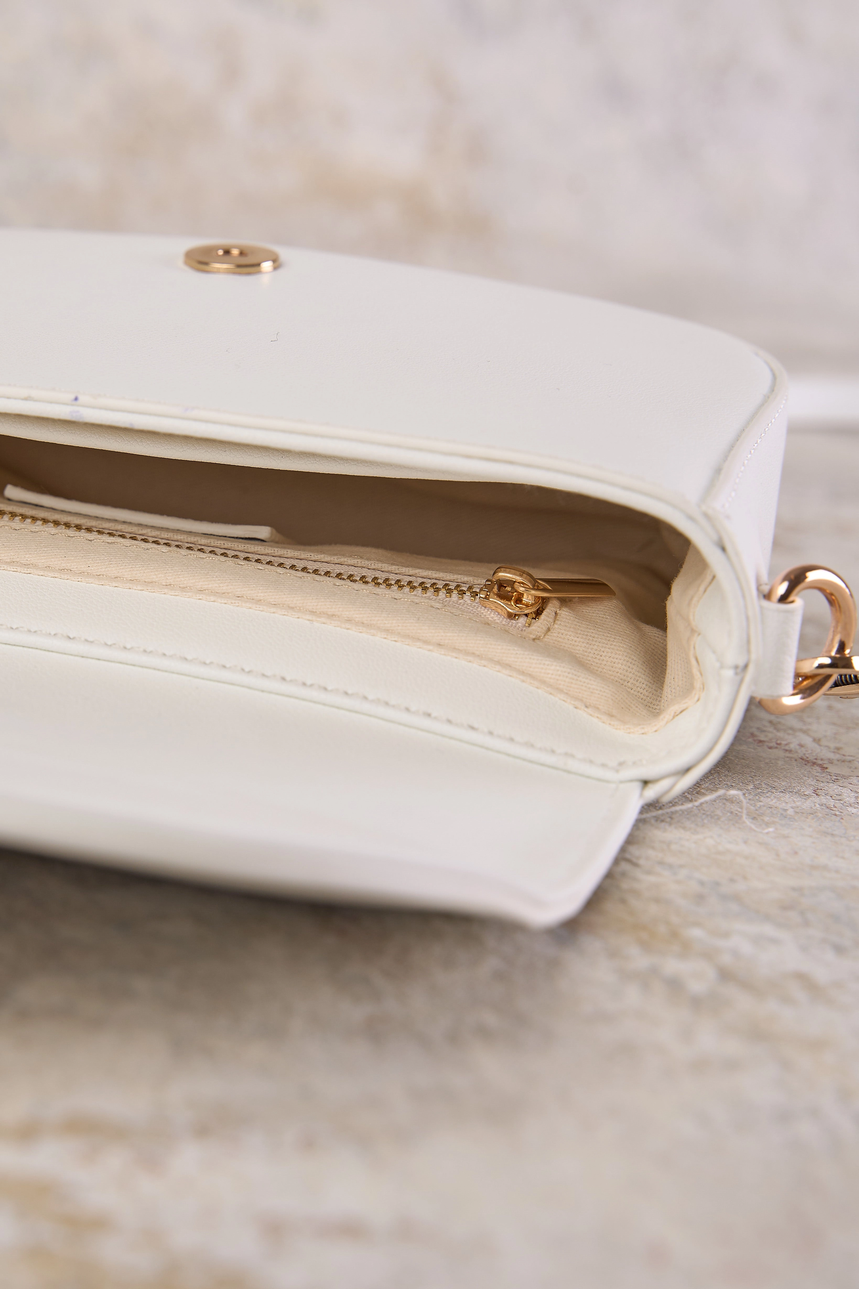 Braided Strap Crossbody Bag - White