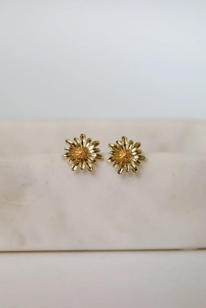 Bridget Gold Flower Stud Earrings