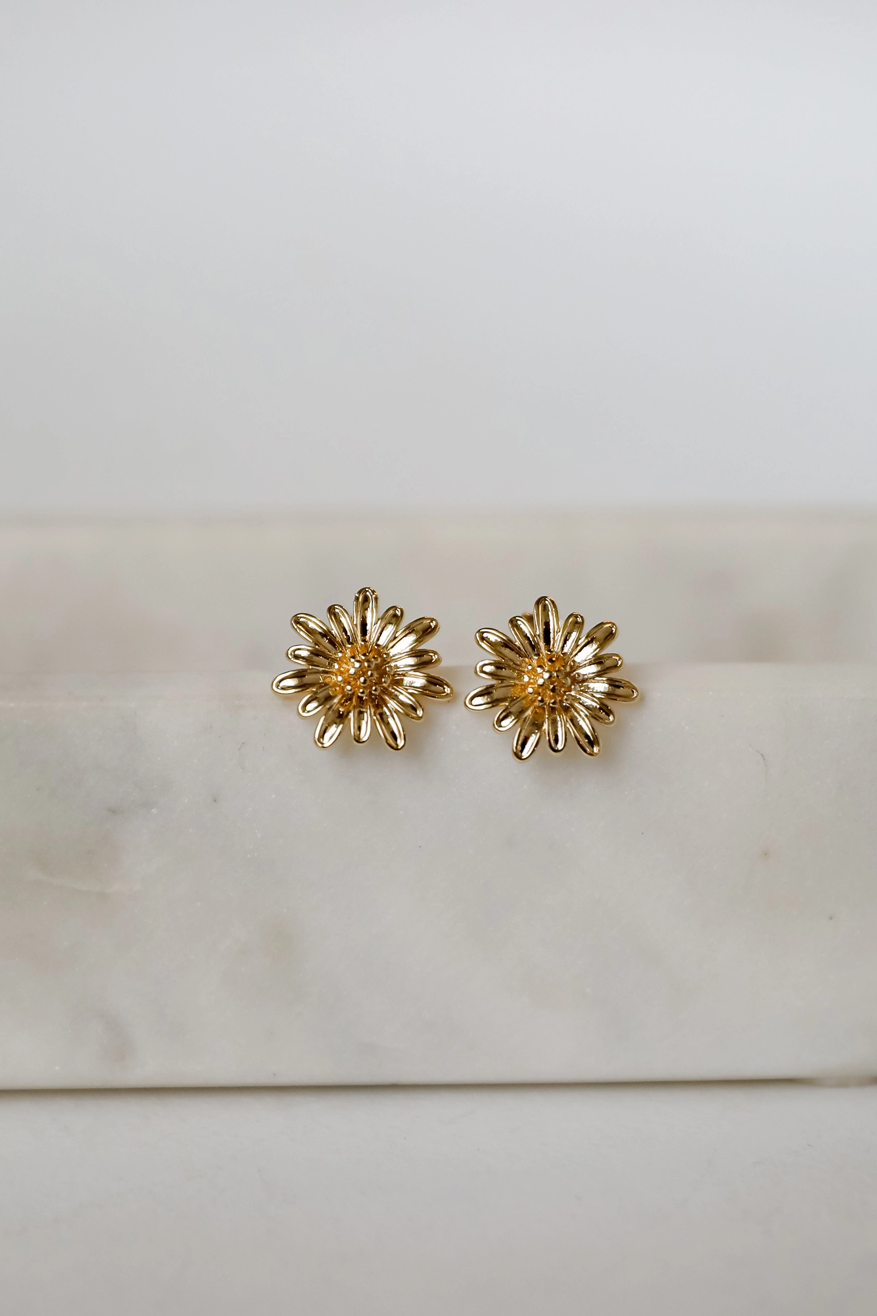 Bridget Gold Flower Stud Earrings