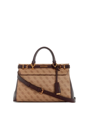 Brown Latte Logo Sestri Luxury Satchel Bag