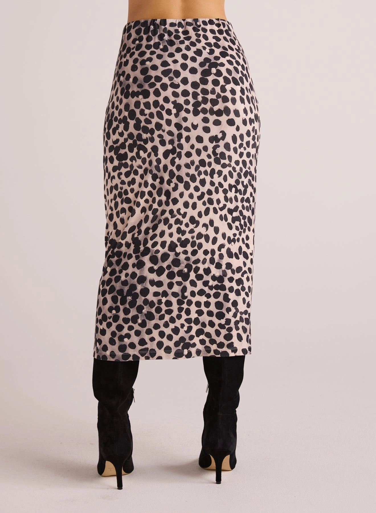 Clean Waist Straight Skirt - Winter Spots Print
