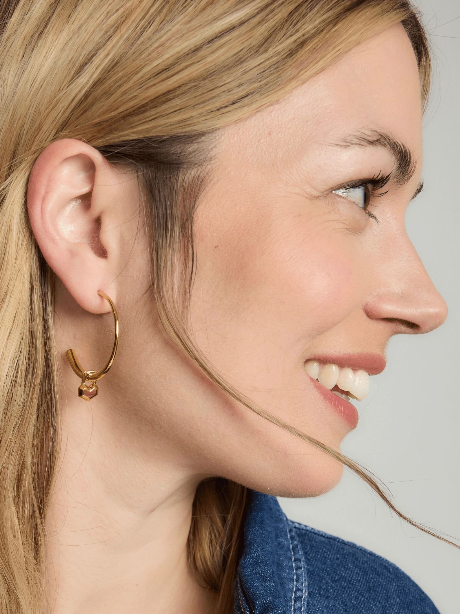 Daryl Charm 18k Gold Plated Small Hoops | Red Tiger Eye