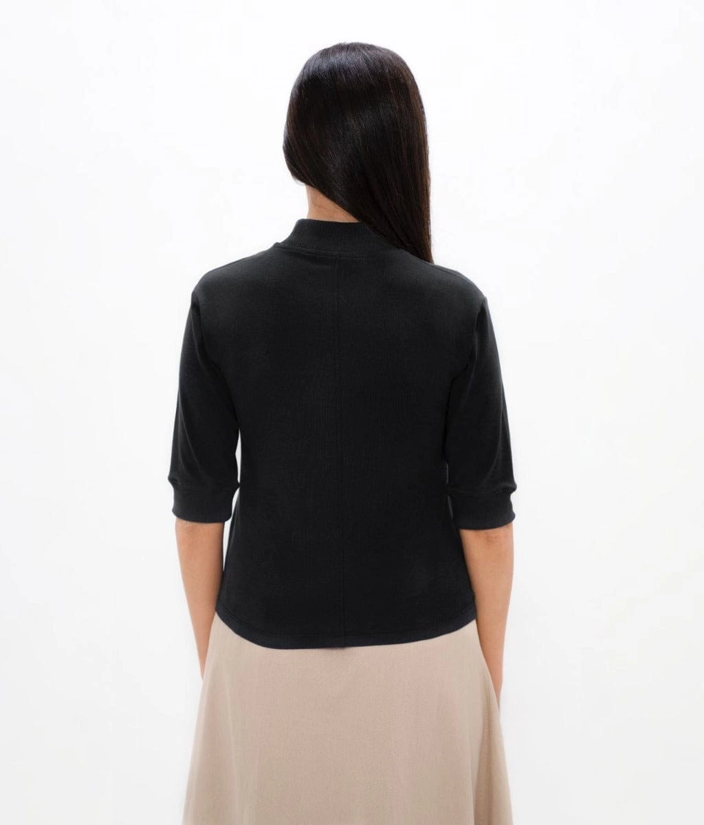 Doha PYRATEX® High Neck Top | Black Sand
