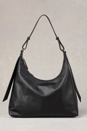 Elena Leather Shoulder Bag - Black
