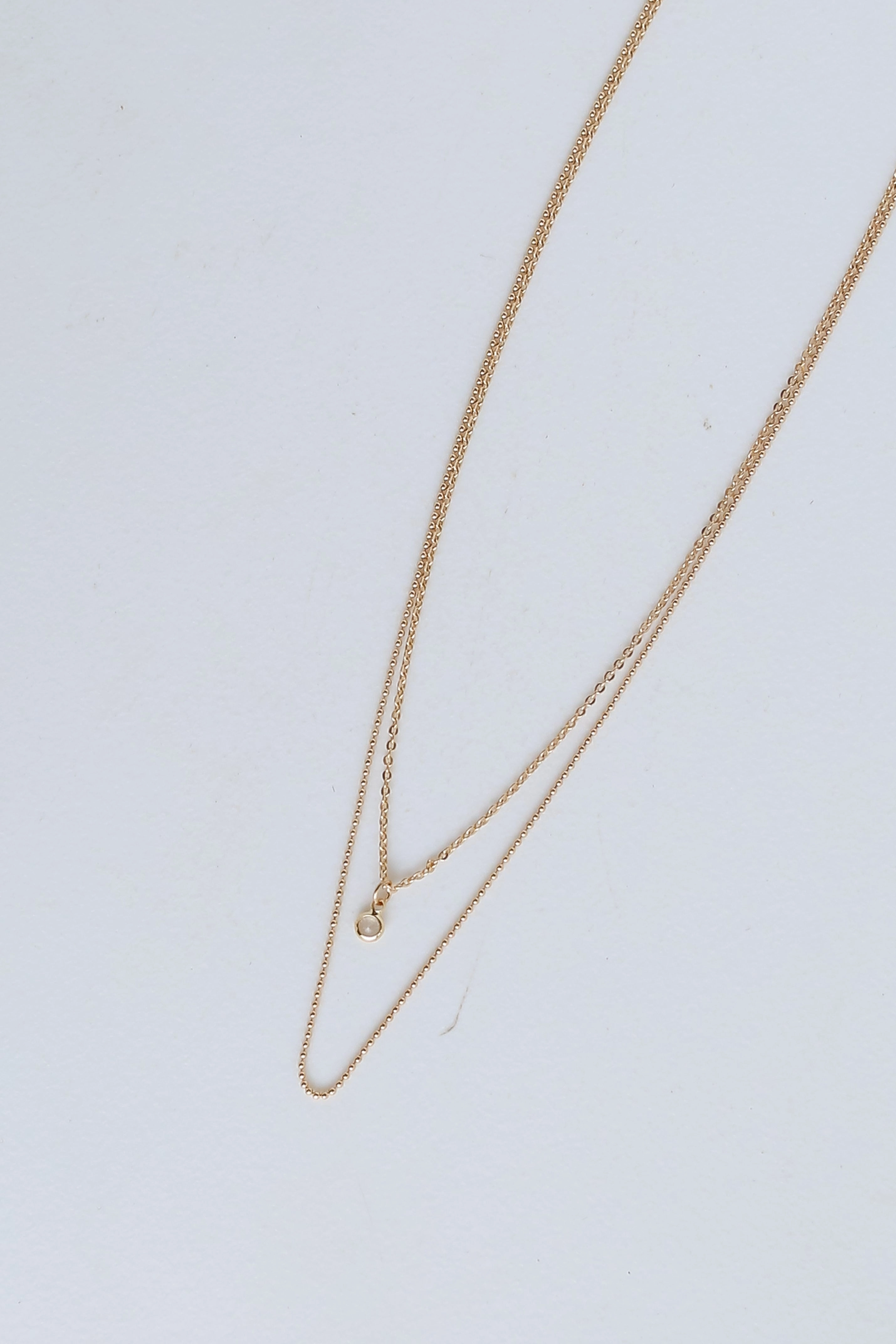 FINAL SALE - Madilyn Gold Rhinestone Charm Layered Necklace
