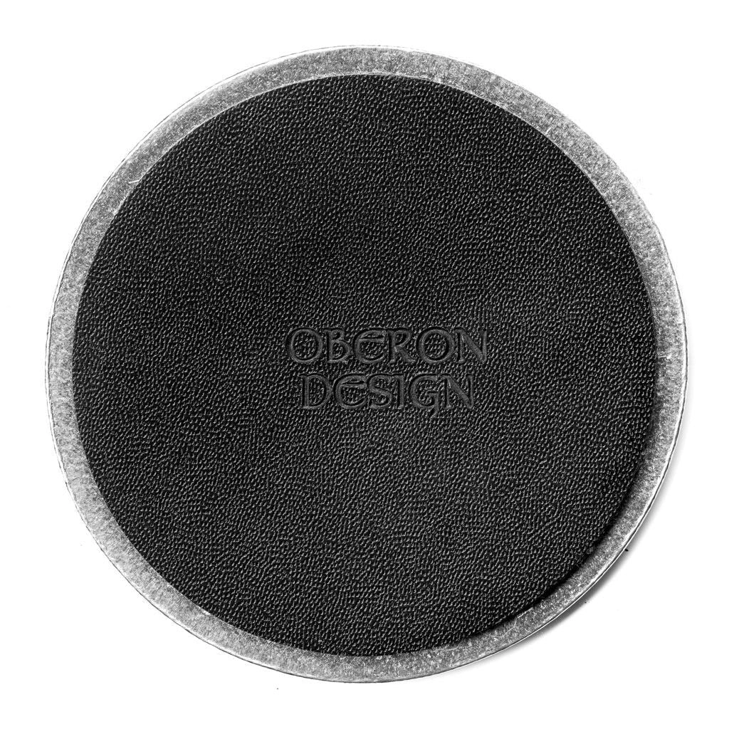 Glazed Bison Tobacco Leather & Metal Deluxe Coaster Set