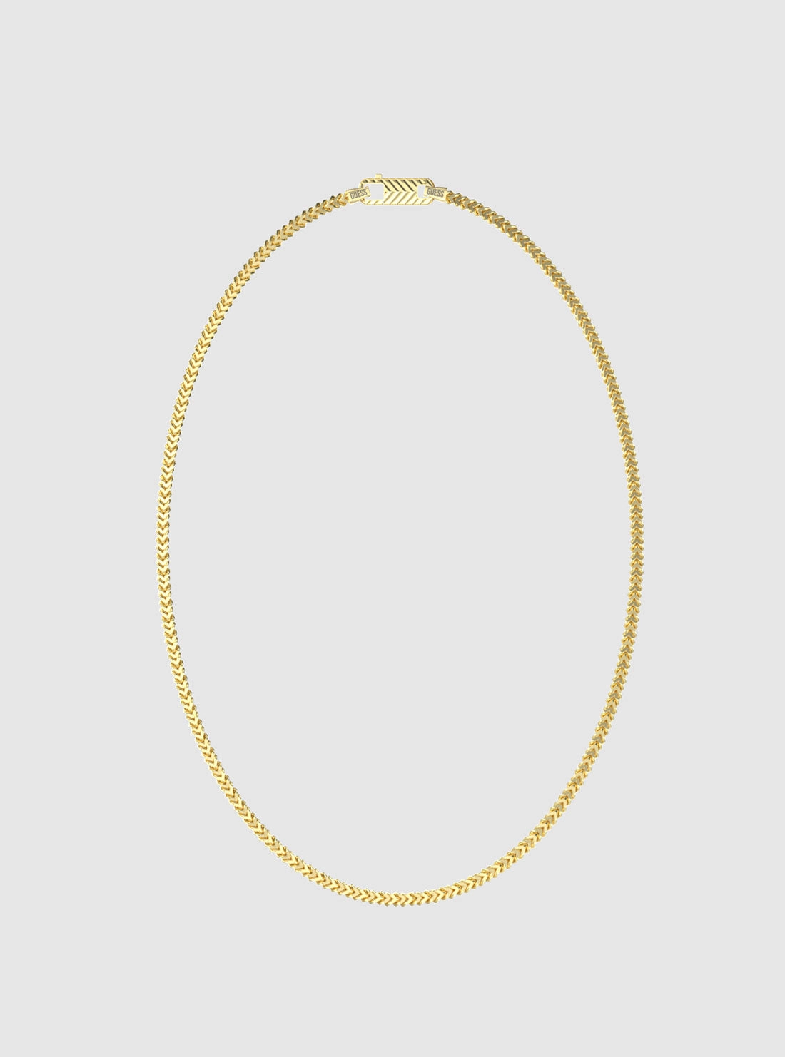 Gold Textured Hook Chain Necklace