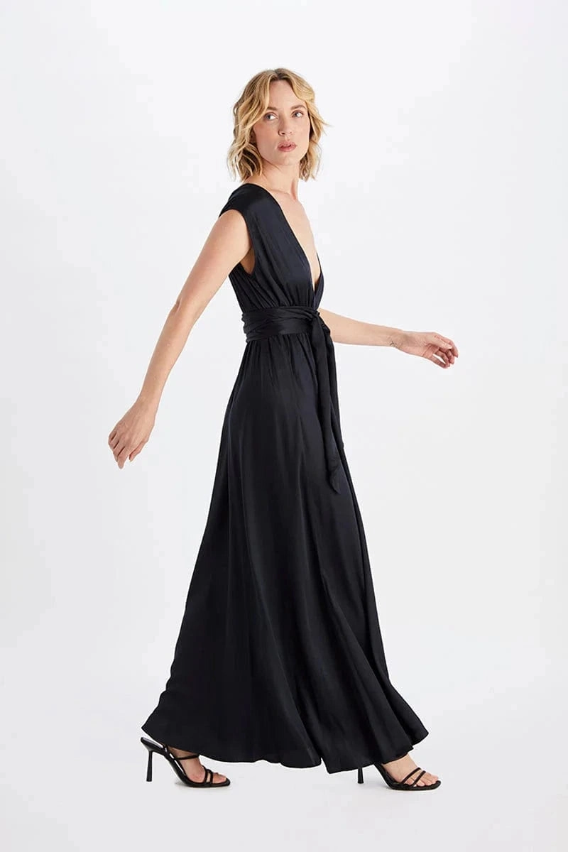 Grace TENCEL™ Modal Vegan Silk Gown | Black