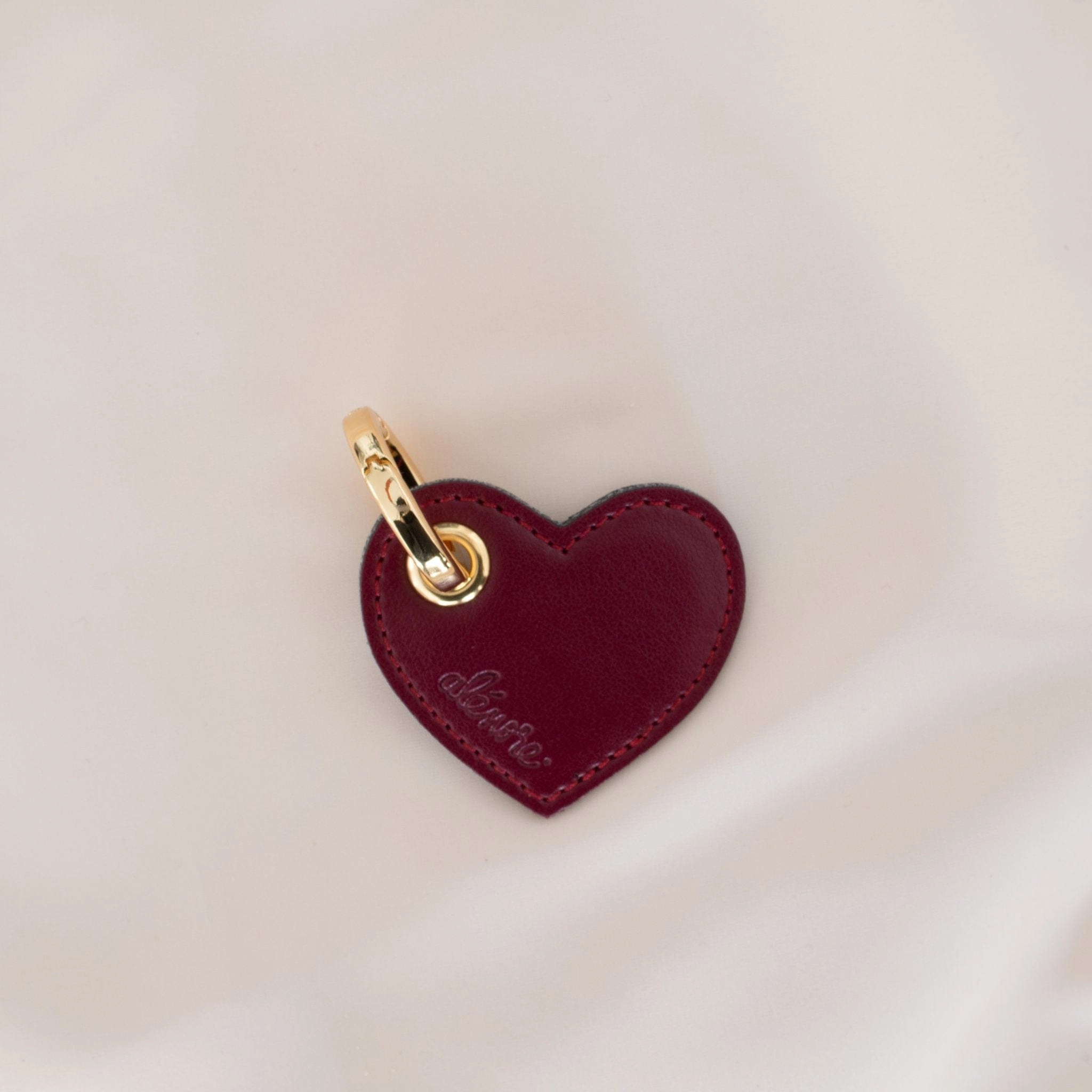 Heart Vegan Apple Leather Key Ring | Bordeaux & Black