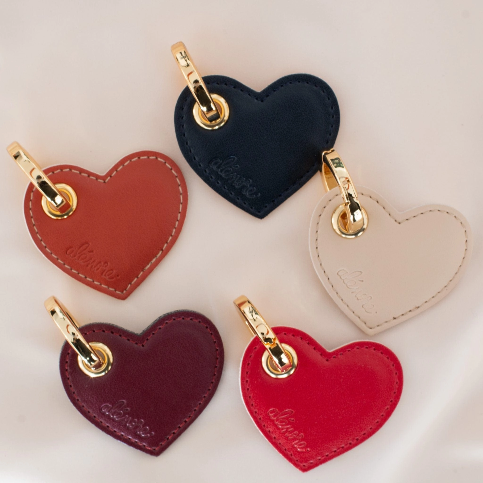 Heart Vegan Apple Leather Key Ring | Bordeaux & Black