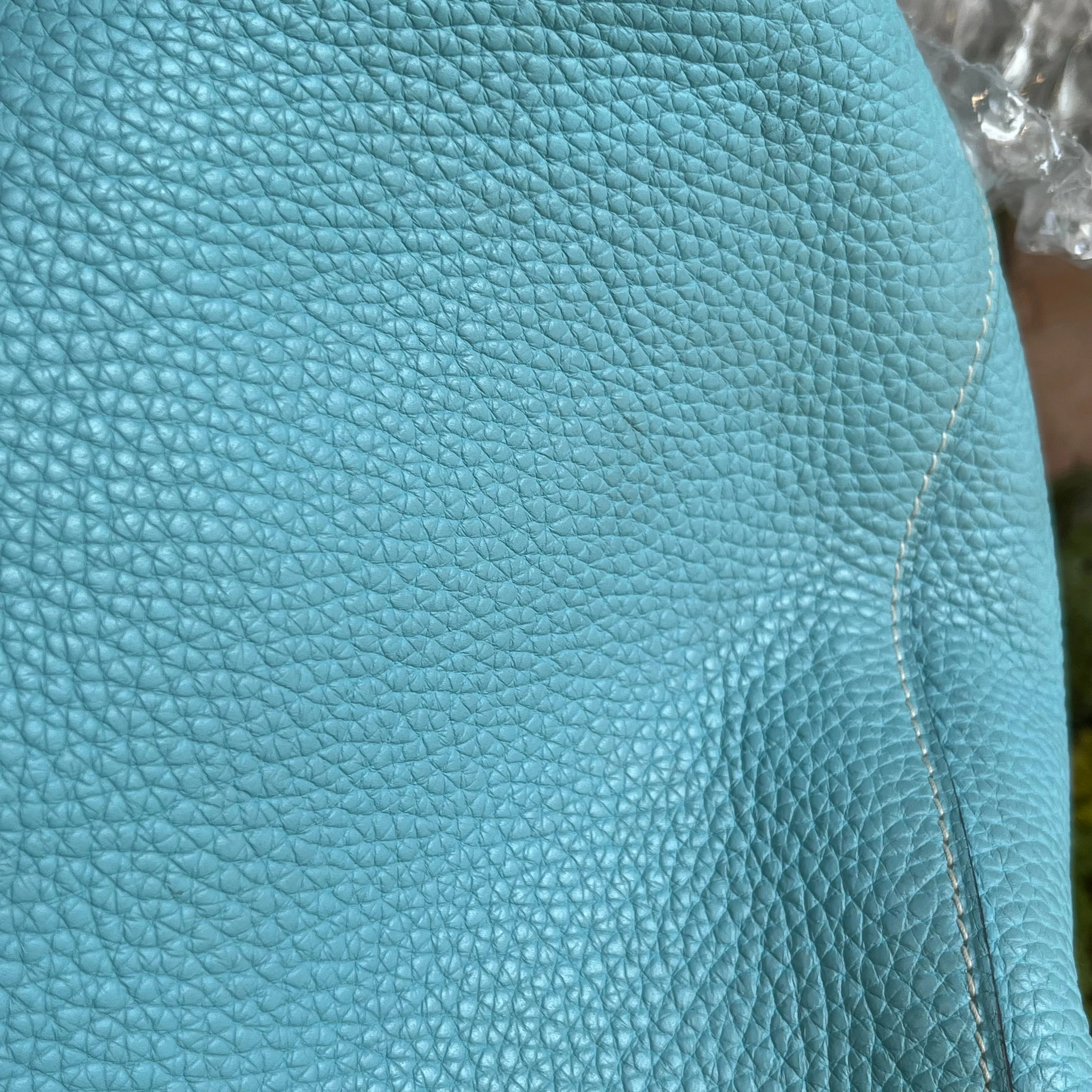 HERMES Double Sens Aqua Colvert Taurillon Clemence Swift Reversible Tote Bag