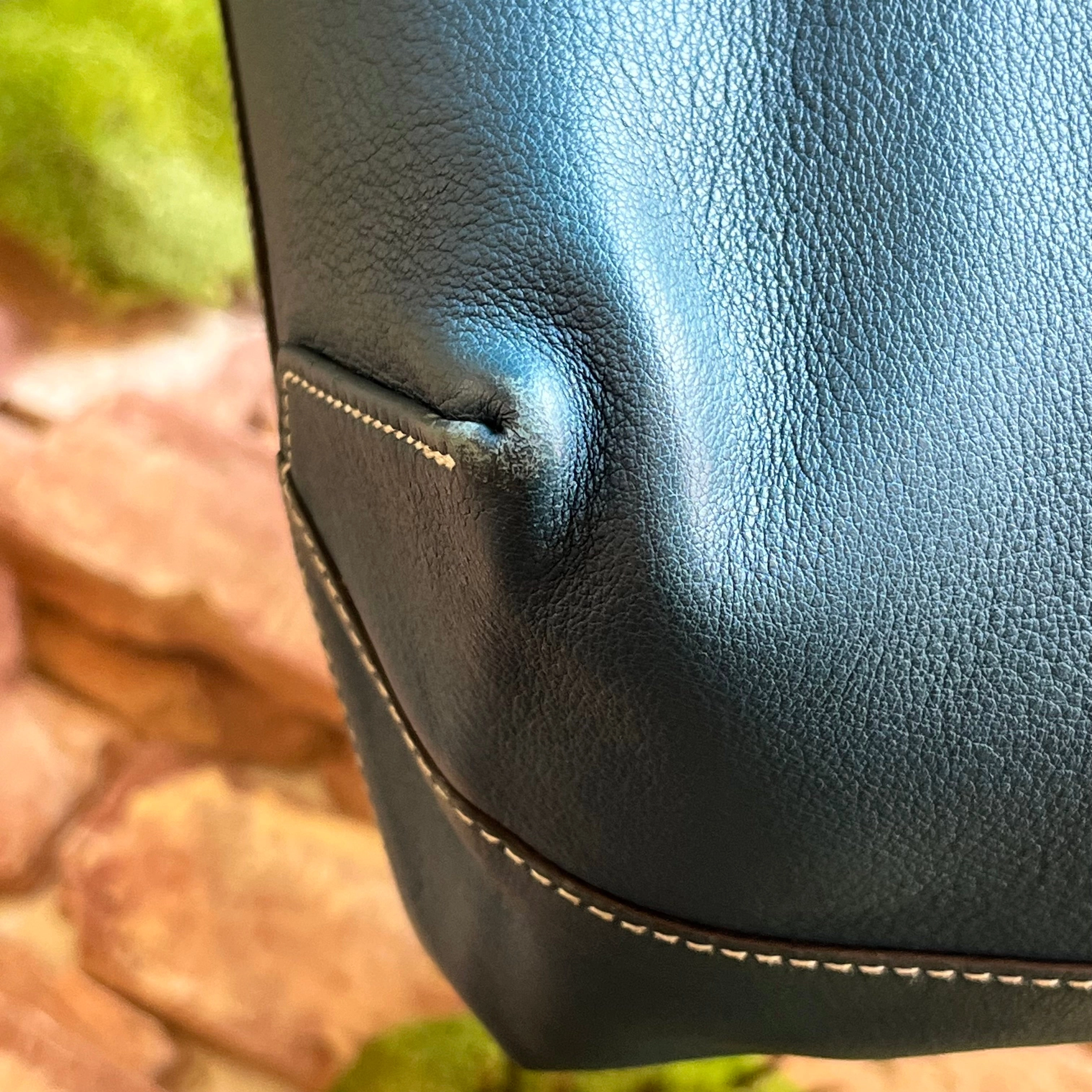 HERMES Double Sens Aqua Colvert Taurillon Clemence Swift Reversible Tote Bag