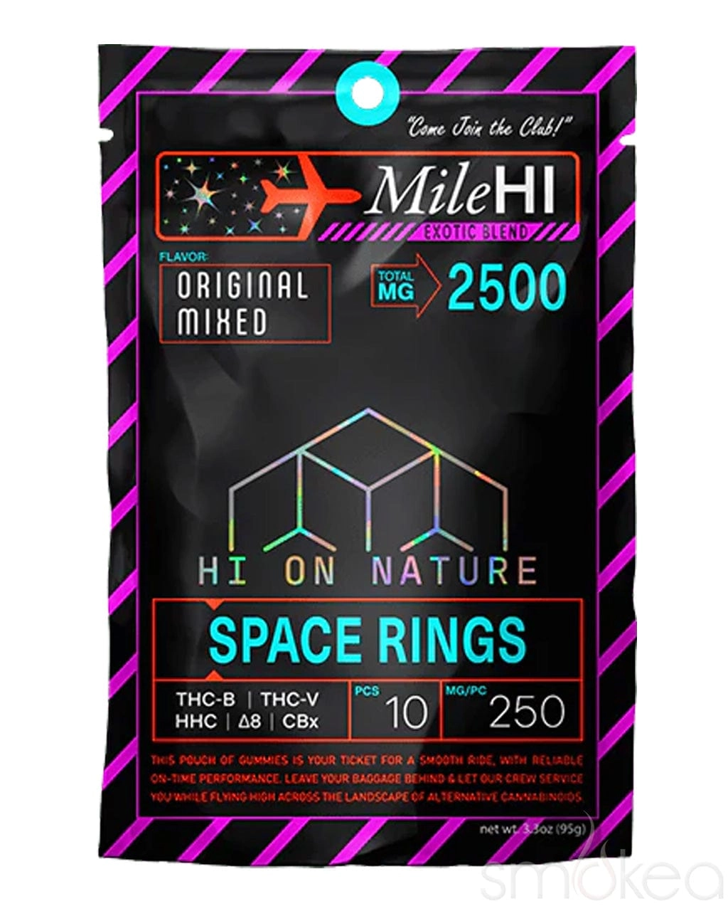 Hi On Nature 2500mg Mile Hi Blend Space Rings Gummies