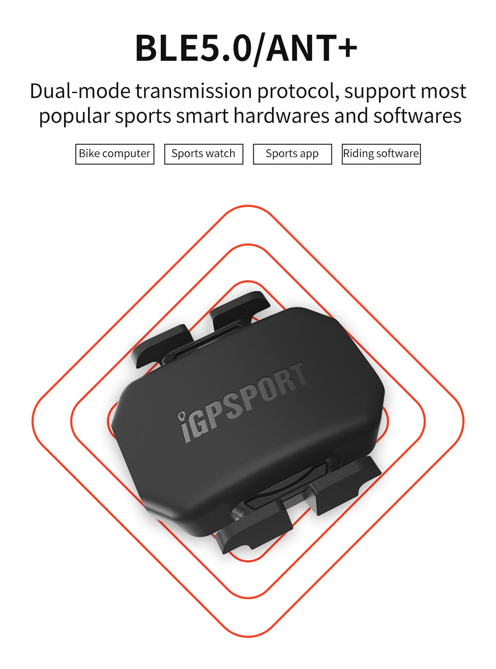 iGPSPORT Bike Speed & Cadence Sensor ANT  Bluetooth 5.0 IPX7 Waterproof