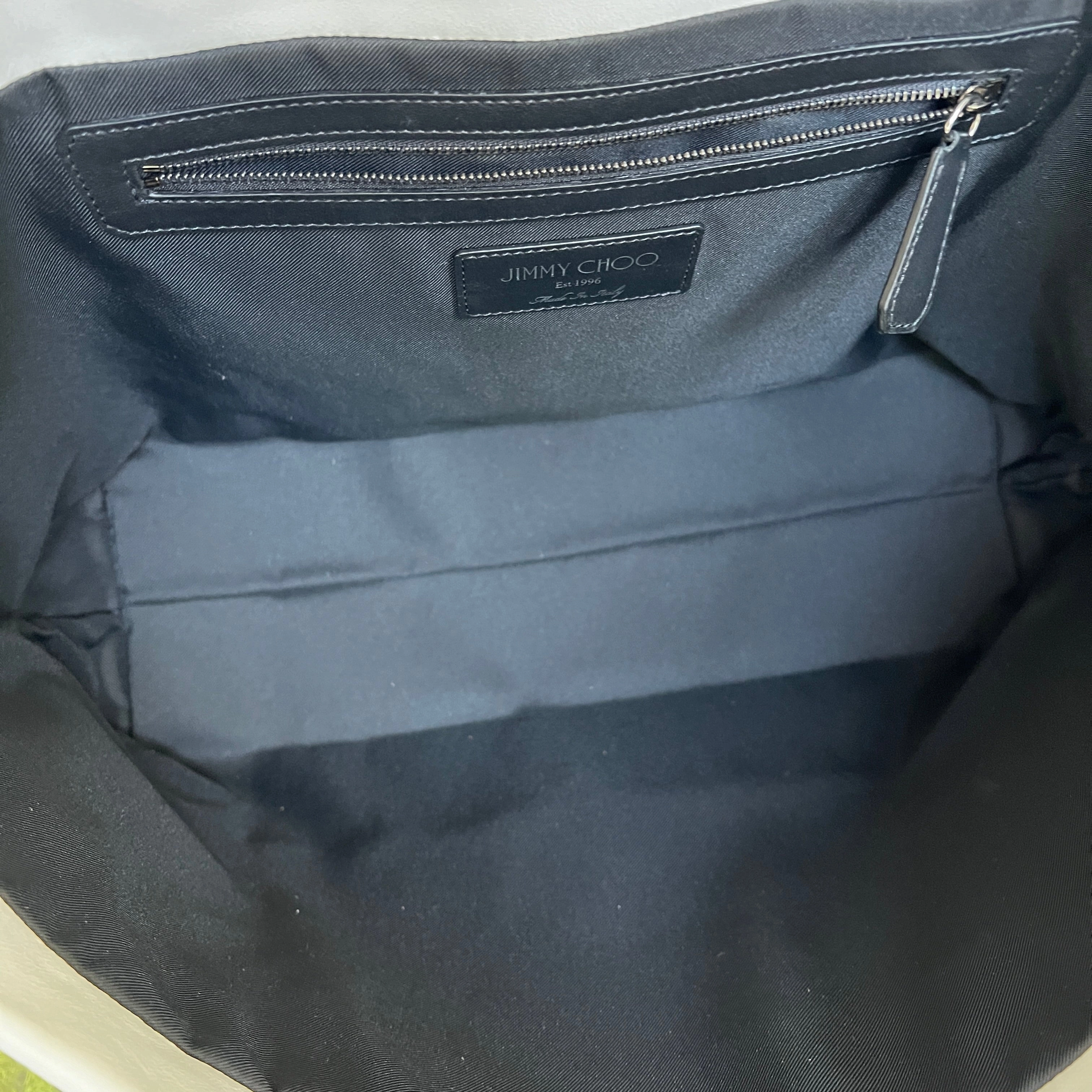 JIMMY CHOO White Leather Star Studded Tote