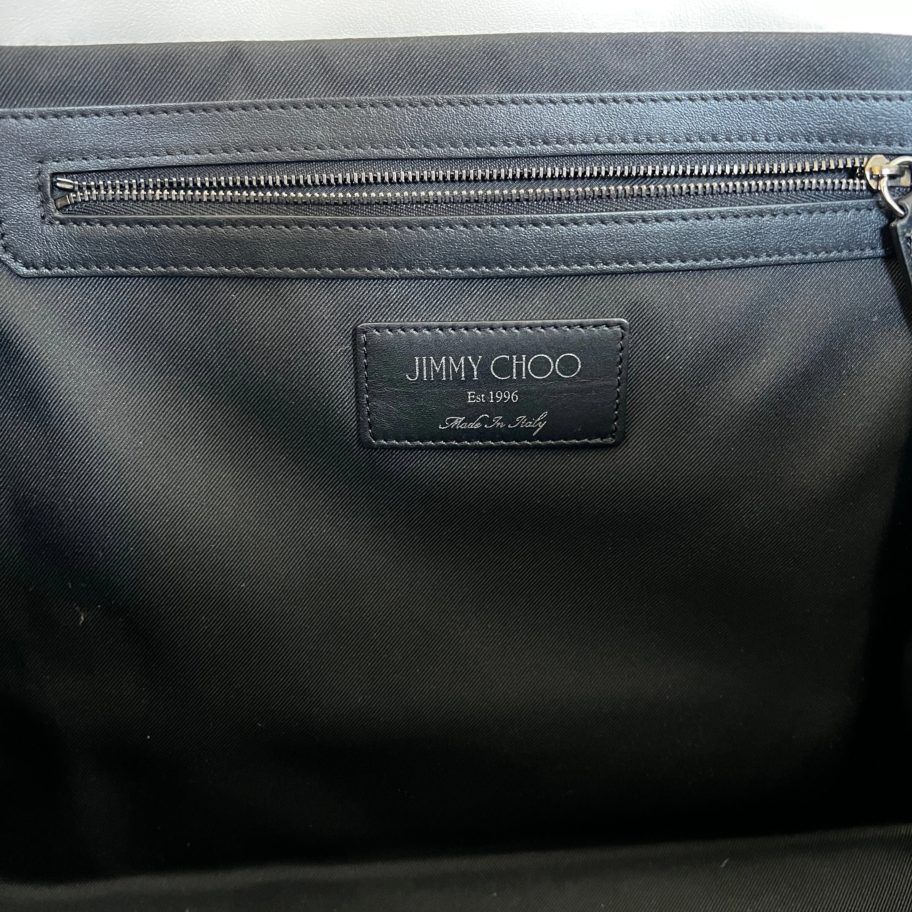 JIMMY CHOO White Leather Star Studded Tote