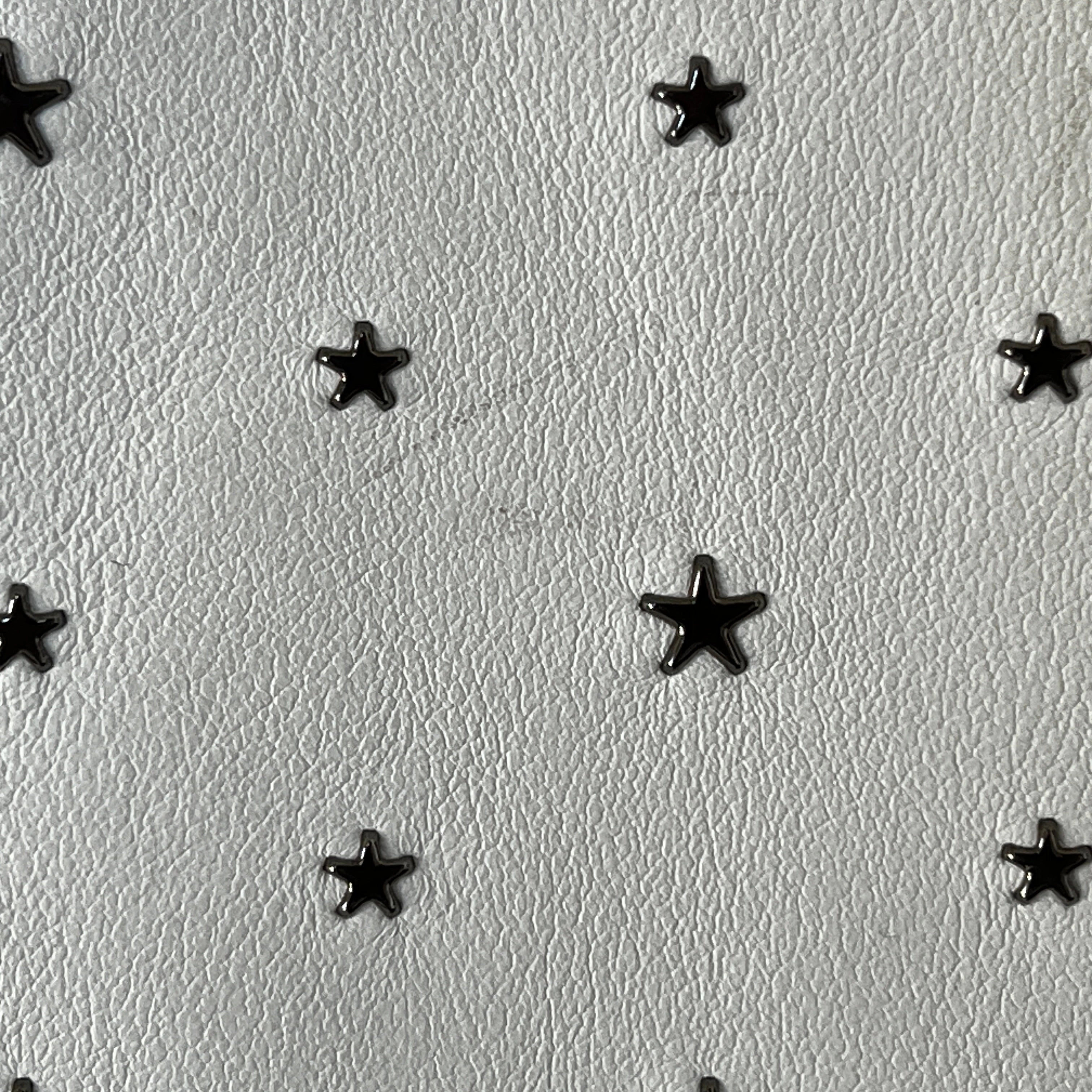 JIMMY CHOO White Leather Star Studded Tote