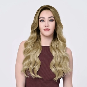 Kiki-24 inches Luxury ombre dark blonde body wave lace wigs