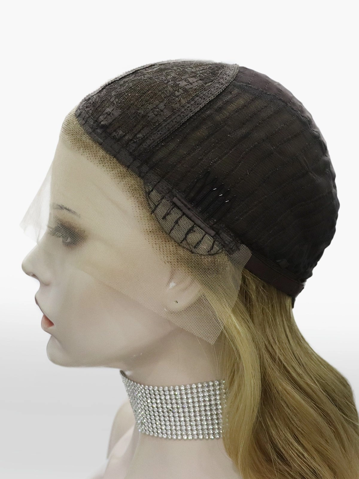 Kiki-24 inches Luxury ombre dark blonde body wave lace wigs