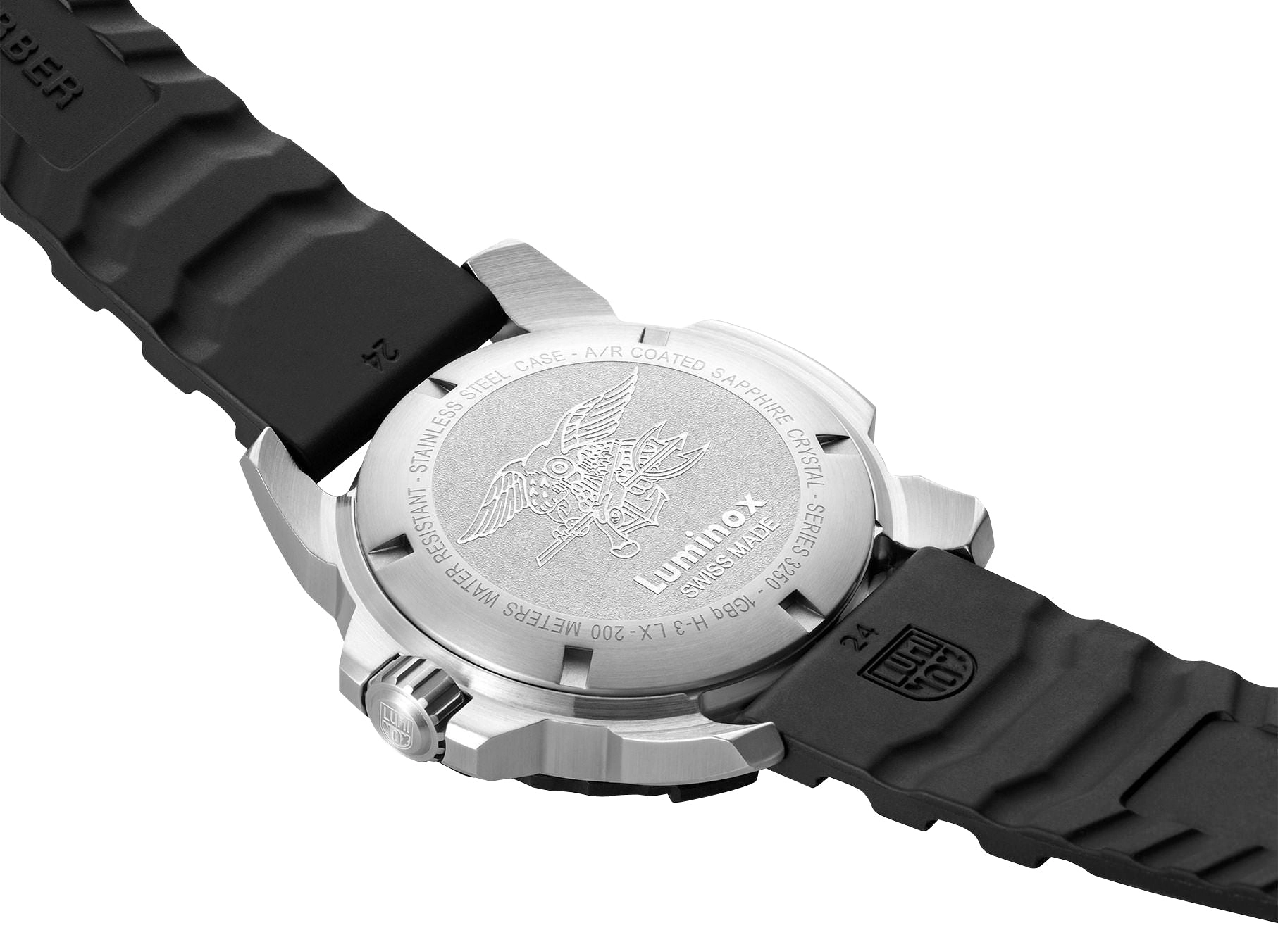 Luminox Navy SEAL Stainless Steel Black Dial Black Rubber Strap Date Divers Quartz Mens Watch XS.3251.CB
