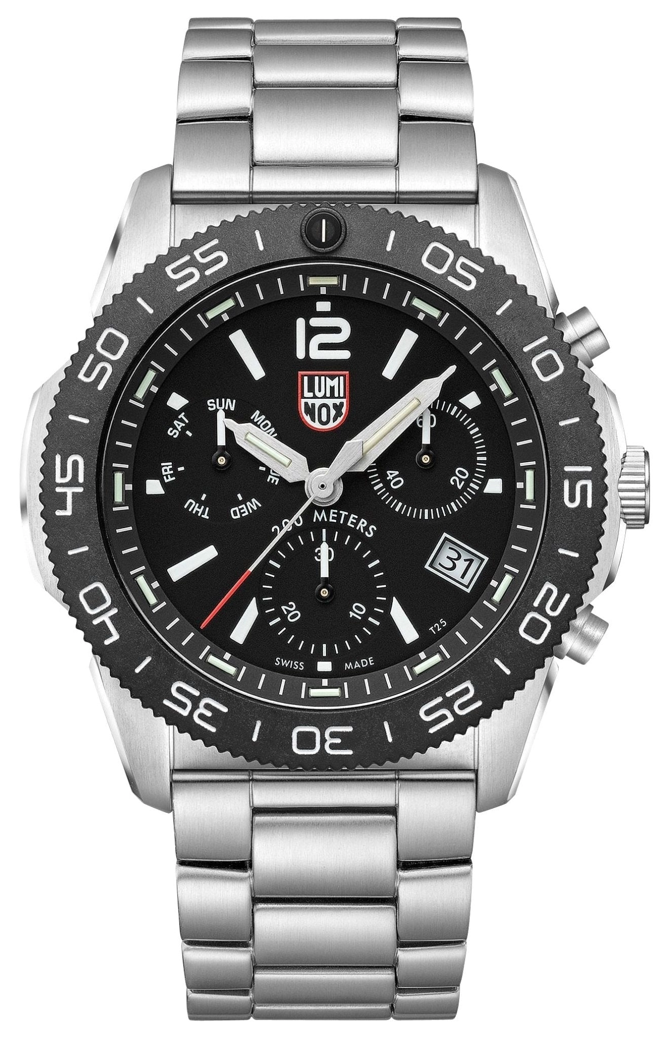 Luminox Pacific Diver Chronograph Stainless Steel Black Dial Day/Date Divers Quartz Mens Watch XS.3142