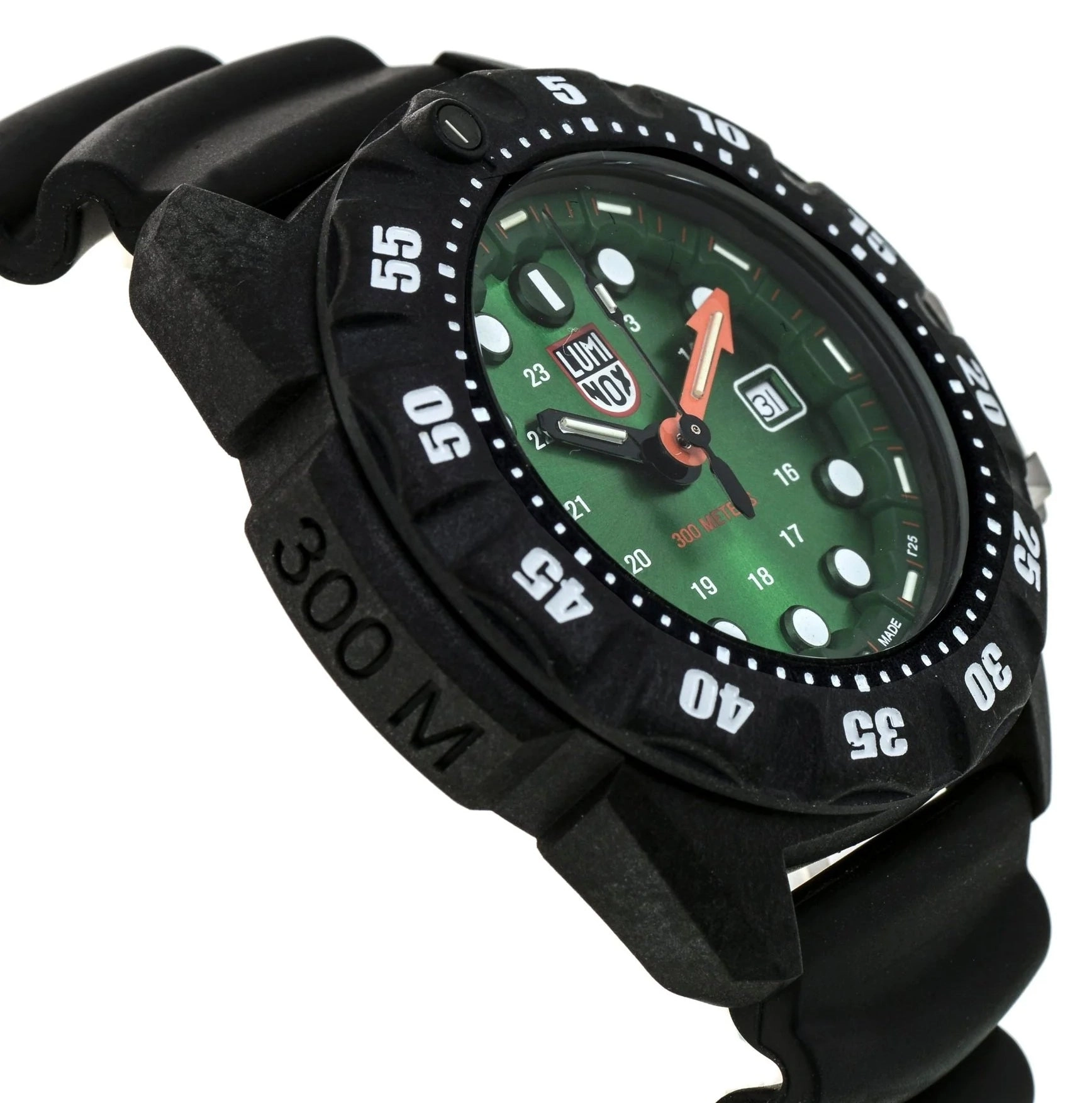 Luminox Scott Cassell Deep Dive CARBONOX Green Dial Black Rubber Strap Date Divers Quartz Mens Watch XS.1567