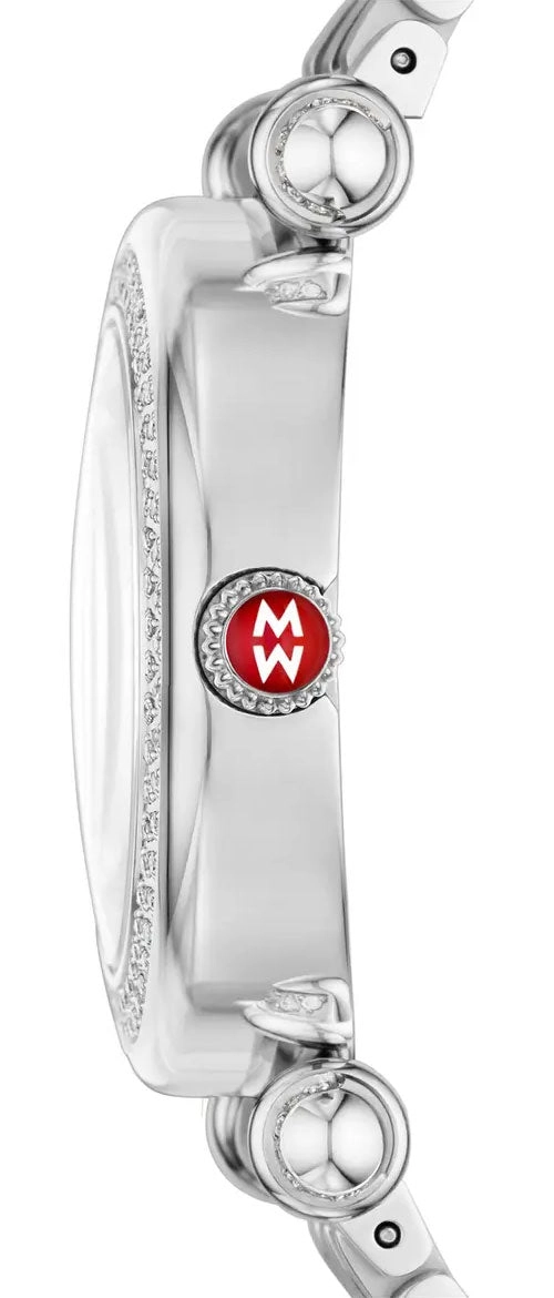 Michele Caber Mid Stainless Steel Mother-of-Pearl Dial Diamonds Womens Watch MWW16E000008