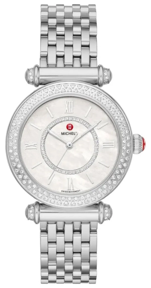 Michele Caber Mid Stainless Steel Mother-of-Pearl Dial Diamonds Womens Watch MWW16E000008