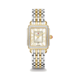 Michele Deco Madison Mid Two-Tone 18k Gold-Plated Diamond Watch