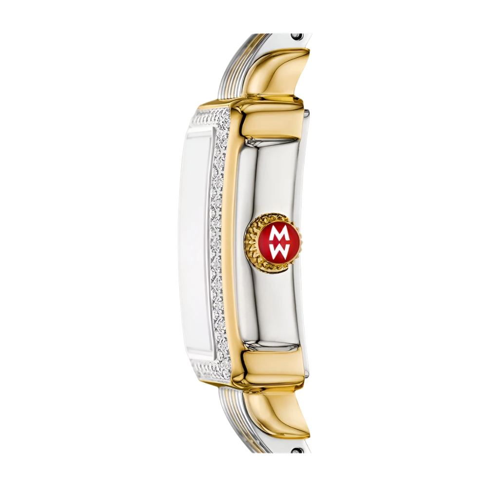 Michele Deco Madison Mini Two-Tone Diamond 18k Gold-Plated Watch