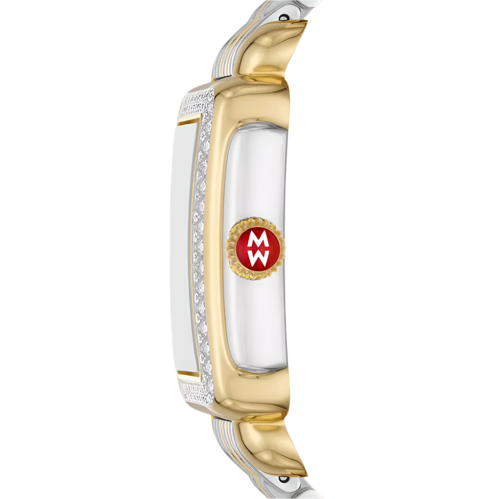 Michele Deco Mid Two-Tone 18K Gold-Plated Diamond Watch
