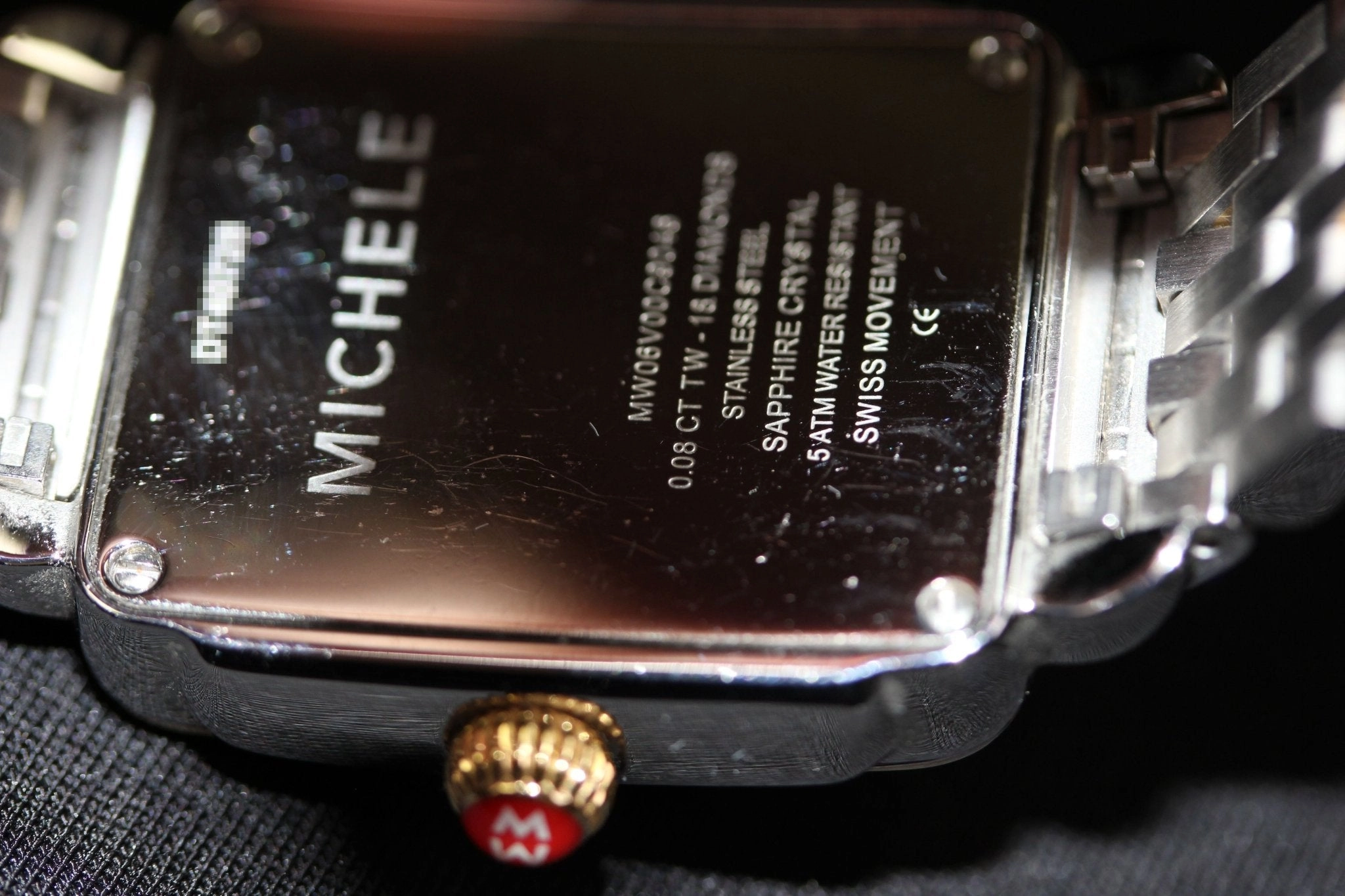 Michele Deco Mid Two-Tone Steel Diamond Mother of Pearl Dial Rectangle Womens Watch MWW06V000042