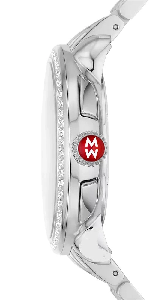 Michele Serein Chronograph Diamonds Mother-of-Pearl Dial Stainless Steel Womens Watch MWW21A000068