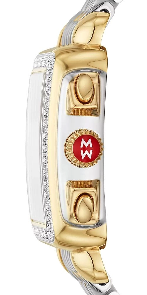 Michele Signature Deco Chronograph Date Two-Tone Stainless Steel & Diamonds Womens Watch MWW06A000776