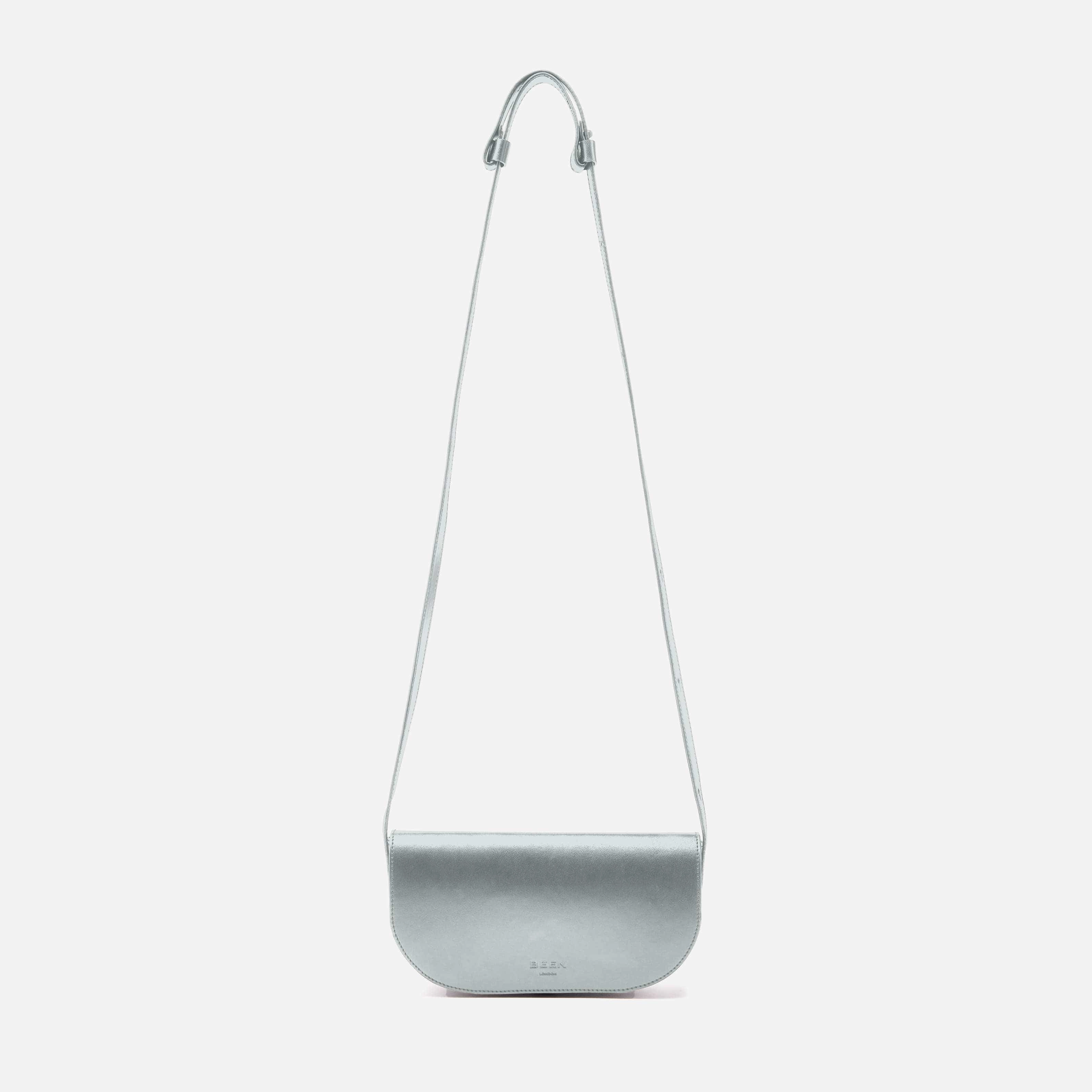 Mini Millais Apple Leather Vegan Crossbody Bag | Silver Birch