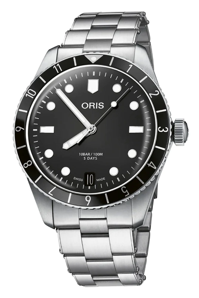 Oris Divers Sixty-Five 12H Automatic Stainless Steel Black Dial Date Mens Watch 400 7772 4054-07 8 20 18