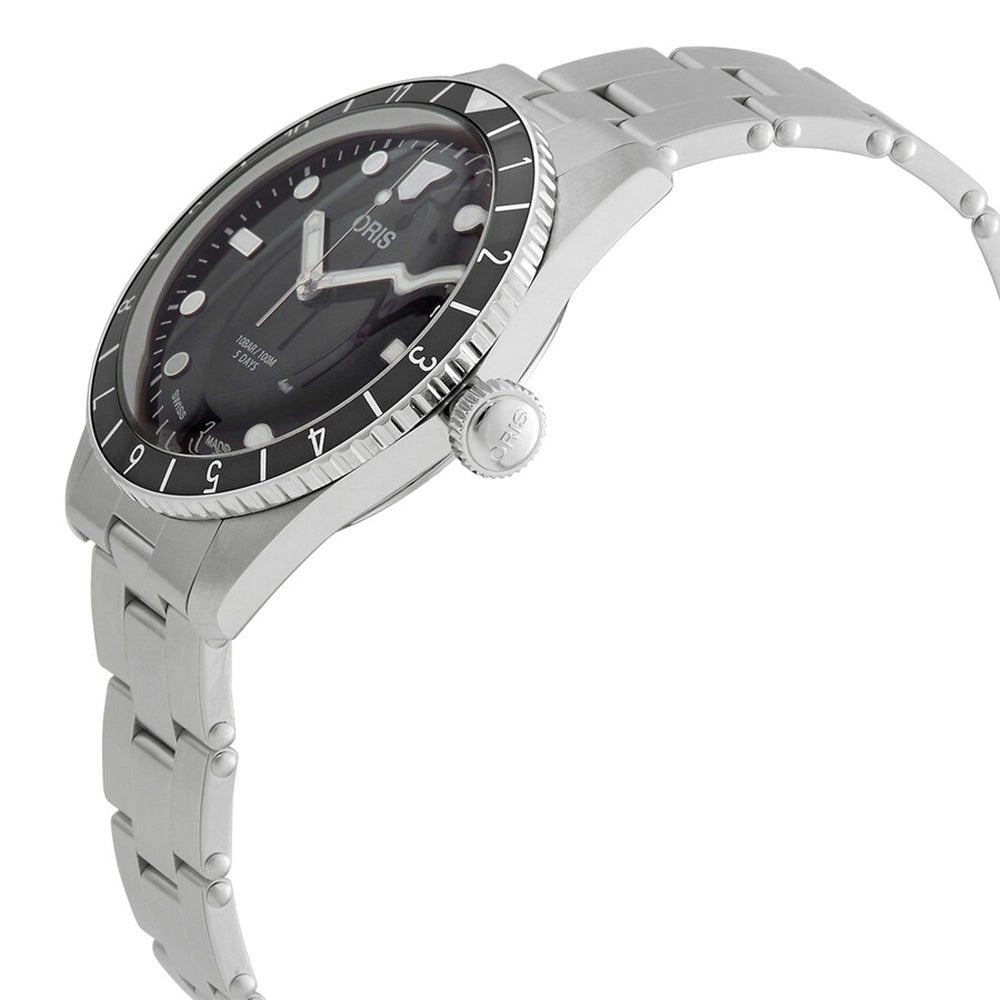 Oris Divers Sixty-Five 12H Automatic Stainless Steel Black Dial Date Mens Watch 400 7772 4054-07 8 20 18