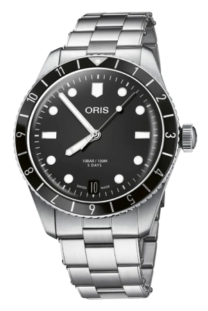 Oris Divers Sixty-Five 12H Automatic Stainless Steel Black Dial Date Mens Watch 400 7772 4054-07 8 20 18